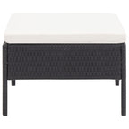3-tlg. Garten-Lounge-Set mit Auflagen Poly Rattan Schwarz
