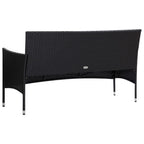 5-tlg. Garten-Lounge-Set mit Auflagen Poly Rattan Schwarz