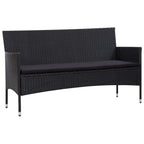 5-tlg. Garten-Lounge-Set mit Auflagen Poly Rattan Schwarz