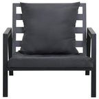 5-tlg. Garten-Lounge-Set mit Auflagen Aluminium Dunkelgrau