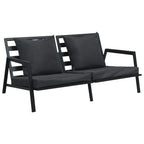 4-tlg. Outdoor-Lounge-Set mit Kissen Aluminium Dunkelgrau