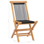 Klappbare Gartenstühle 2 Stk. Massivholz Teak und Seil