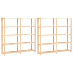 Lagerregale 5 Böden 2 Stk. 170x38x170cm Massivholz Kiefer 500kg