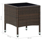 Gartentisch Braun 40x40x45 cm Poly Rattan