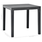 Gartentisch Anthrazit 78x78x72 cm Kunststoff