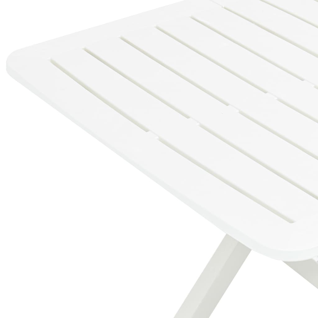 Gartentisch Klappbar Weiß 79 x 72 x 70 cm Kunststoff