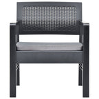 3-tlg. Garten-Lounge-Set Kunststoff Anthrazit