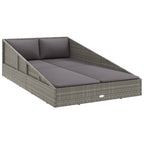 Gartenbett Grau 110x200 cm Poly Rattan