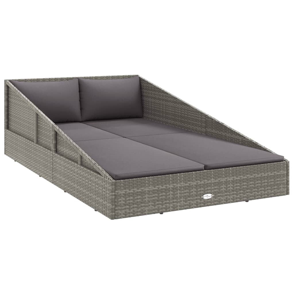 Gartenbett Grau 110x200 cm Poly Rattan
