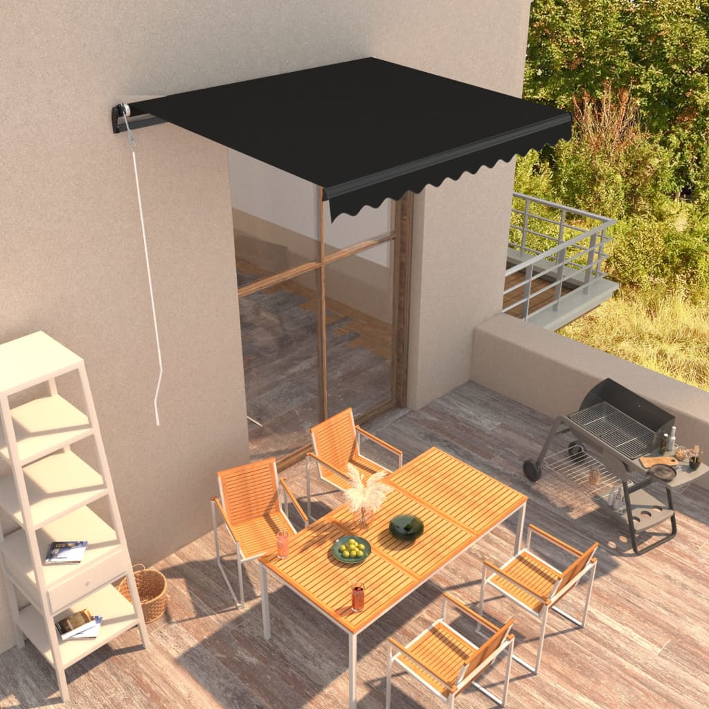 Einziehbare Markise Handbetrieben 300 x 250 cm Anthrazit