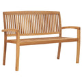 Gartenbank 2-Sitzer Stapelbar 120 cm Massivholz Teak
