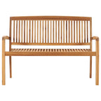 Gartenbank 2-Sitzer Stapelbar 120 cm Massivholz Teak