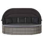 Outdoor-Loungebett mit Dach Grau