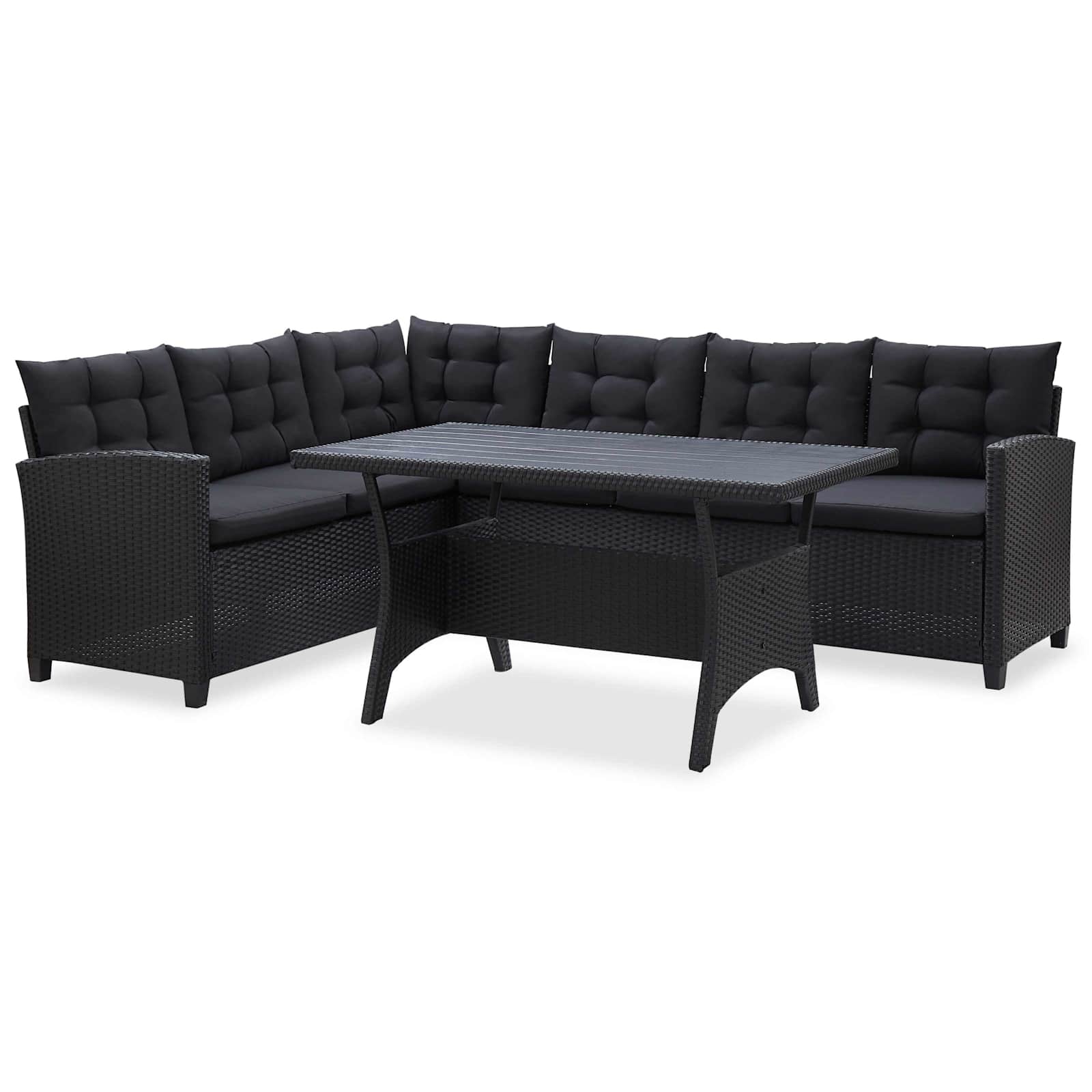 Gartenmöbel-Sets Schwarz Poly-Rattan