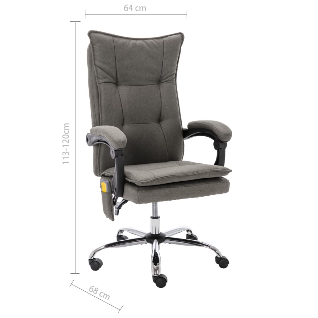 Massage-Bürostuhl Grau Stoff