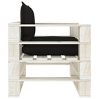 Garten-Palettensofa mit Kissen in Schwarz Holz