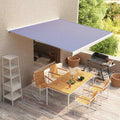 Motorisierte Kassetten-Markise 350x250 cm Blau und Weiß