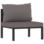 9-tlg. Garten-Lounge-Set mit Auflagen Poly Rattan Anthrazit