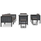8-tlg. Garten-Lounge-Set mit Auflagen Poly Rattan Anthrazit
