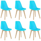 Esszimmerstühle 6 Stk. Blau Kunststoff