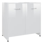 Badezimmerschrank Hochglanz-Weiß 60x33x61 cm Holzwerkstoff