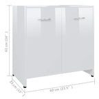 Badezimmerschrank Hochglanz-Weiß 60x33x61 cm Holzwerkstoff