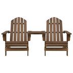 Adirondack-Gartenstühle mit Tisch Massivholz Tanne Braun