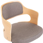 Drehbarer Bürostuhl Taupe Bugholz und Stoff