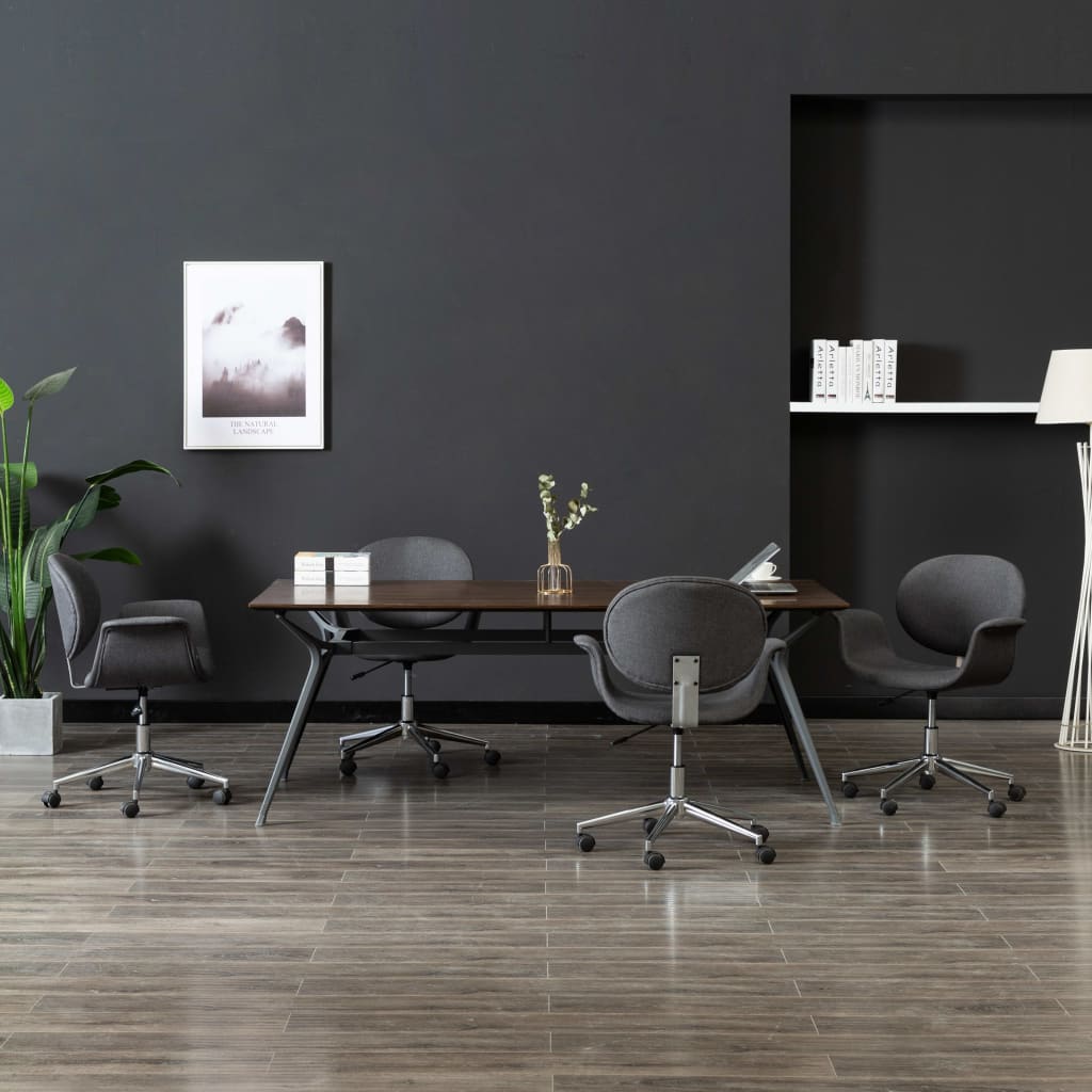 Drehbare Esszimmerstühle 4 Stk. Grau Stoff