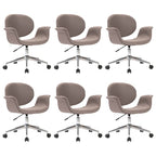 Drehbare Esszimmerstühle 6 Stk. Taupe Stoff