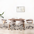 Drehbare Esszimmerstühle 6 Stk. Taupe Bugholz und Stoff