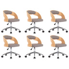 Drehbare Esszimmerstühle 6 Stk. Taupe Bugholz und Stoff