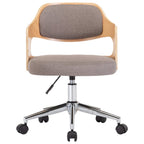Esszimmerstühle 2 Stk. Drehbar Taupe Bugholz und Stoff