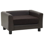 Hundesofa Braun 60x43x30 cm Plüsch und Kunstleder