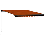 Markise Manuell Einziehbar mit LED 450x300 cm Orange & Braun