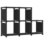 Würfelregal mit 5 Fächern Schwarz 103x30x72,5 cm Stoff