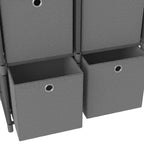 Würfelregal mit 6 Boxen Grau 103x30x72,5 cm Stoff