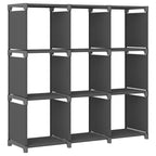 Würfelregal mit 9 Fächern Grau 103x30x107,5 cm Stoff