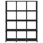 Würfel-Regal 12 Fächer Schwarz 103x30x141 cm Stoff