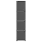 Würfel-Regal mit Boxen 12 Fächer Grau 103x30x141 cm Stoff