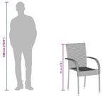 Gartenstühle Stapelbar 6 Stk. Grau Poly Rattan