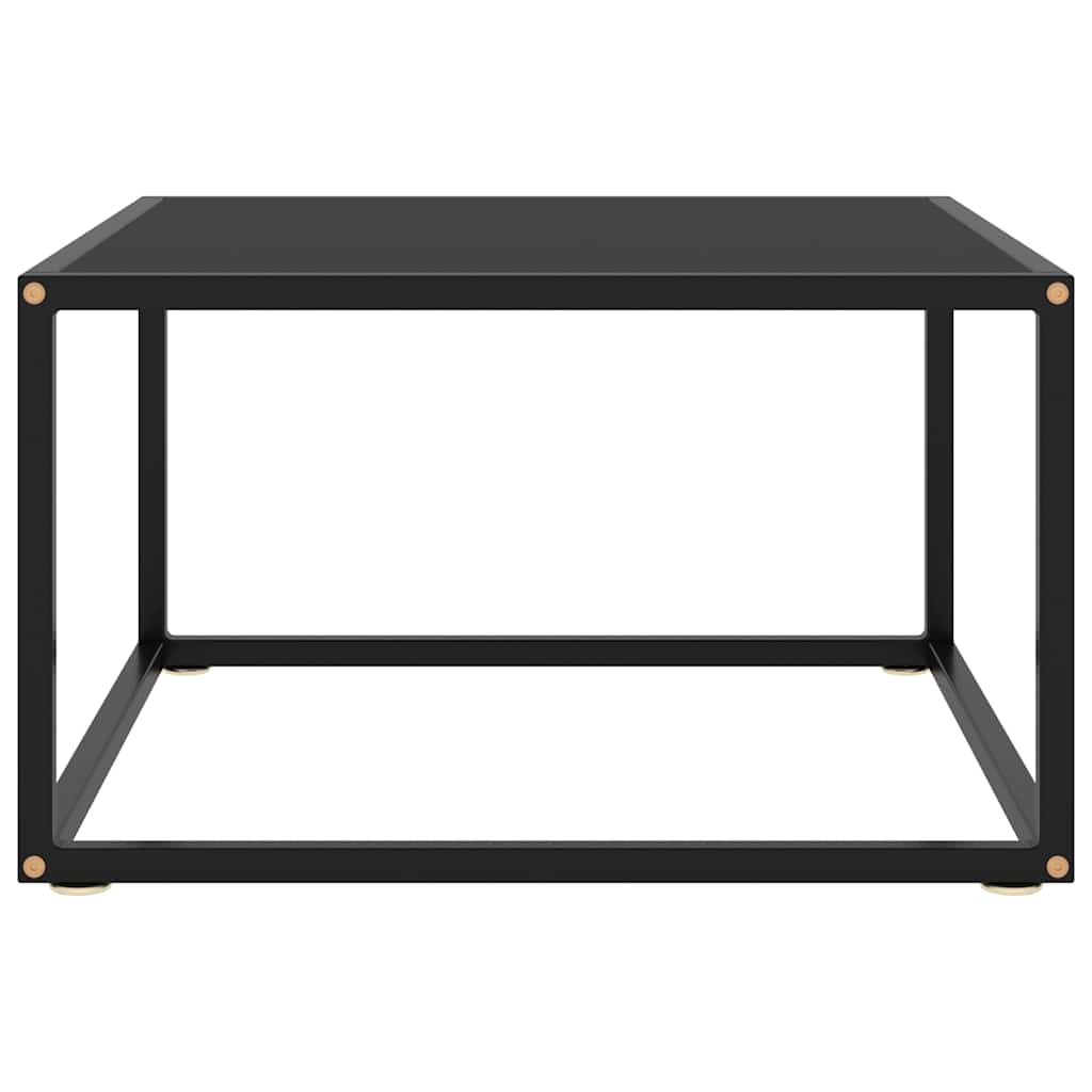 Couchtisch Schwarz mit Schwarzem Glas 60x60x35 cm