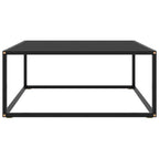 Couchtisch Schwarz mit Schwarzem Glas 80x80x35 cm