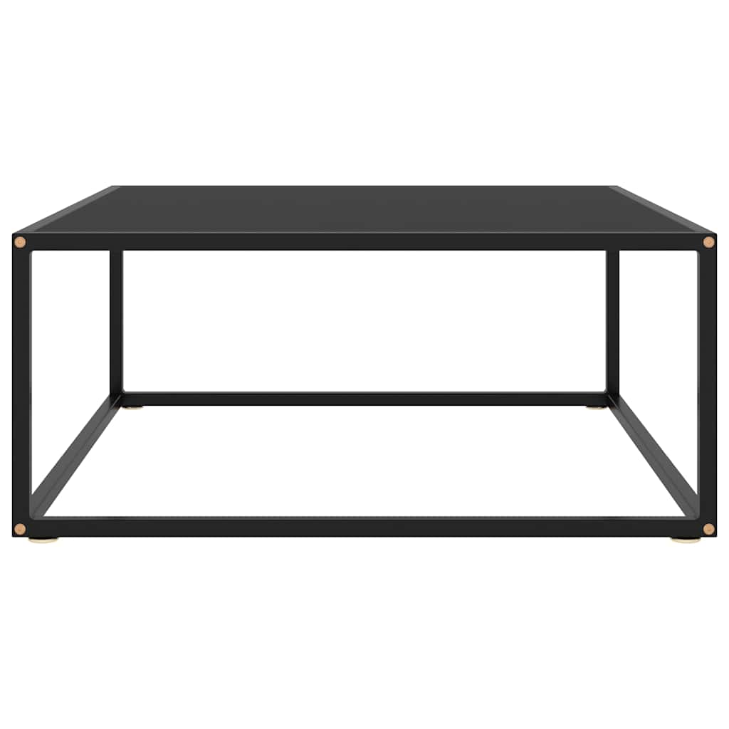 Couchtisch Schwarz mit Schwarzem Glas 80x80x35 cm