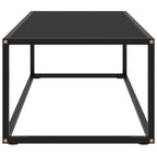 Couchtisch Schwarz mit Schwarzem Glas 100x50x35 cm