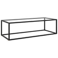 Couchtisch Schwarz mit Hartglas 120x60x35 cm