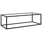 Couchtisch Schwarz mit Hartglas 120x60x35 cm