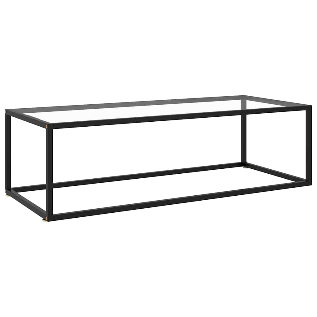 Couchtisch Schwarz mit Hartglas 120x60x35 cm