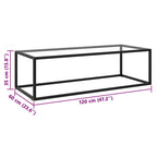 Couchtisch Schwarz mit Hartglas 120x60x35 cm