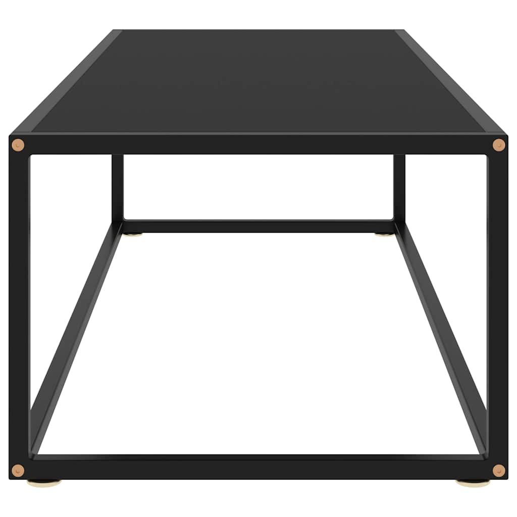 Couchtisch Schwarz mit Schwarzem Glas 120x50x35 cm